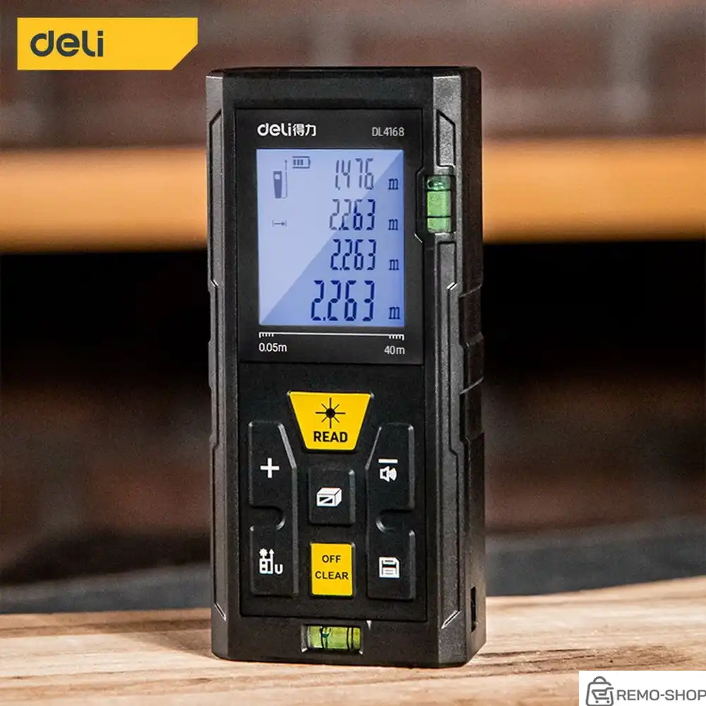 Лазерный дальномер Deli DL4168 Диапазон измерения 0,05;40м, точность измерения ±3мм фото 2 Лазерный дальномер Deli DL4168 Диапазон измерения 0,05;40м, точность измерения ±3мм фото 2